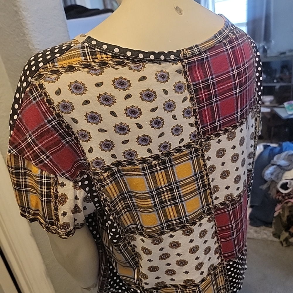 Zara Patchwork Vintage Inspired Top - image 4
